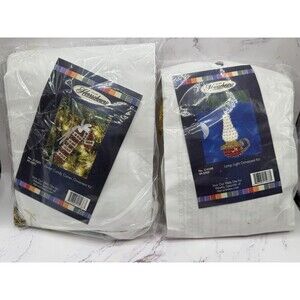 2 Herrschners Christmas Ornament Kits- Sweet Candy Canes & Lamp Light